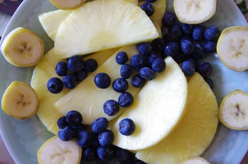 bananas blueberries food photography