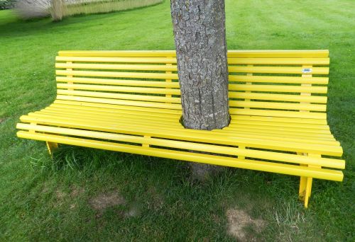 Bench Yellow Garden Decoration