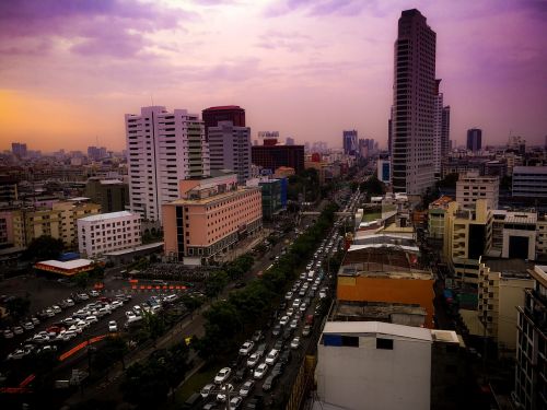 bangkok thailand traffic jam