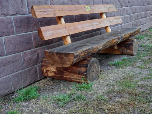 bank wooden bench bench