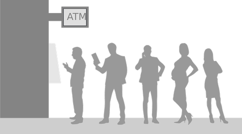 bank  queue  person