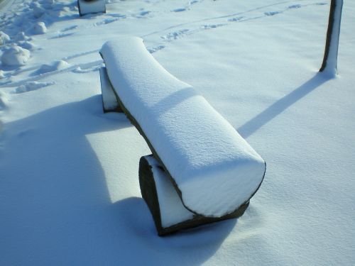 bank bench winter