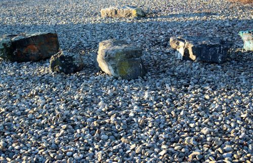 bank lakeside shore stones