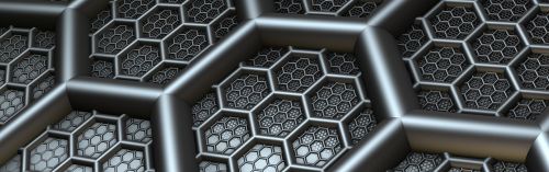 banner header hexagon