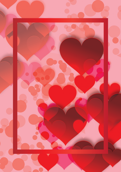 banner hearts postcard