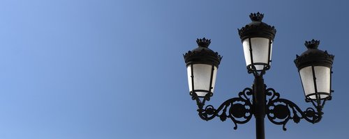 banner  street lamp  sky