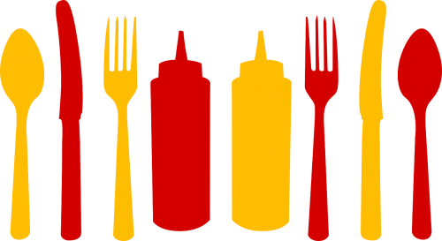 bar ketchup cutlery