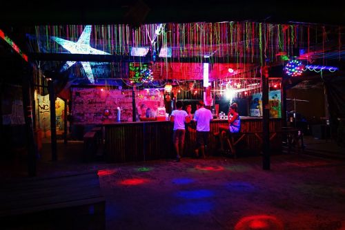 bar night illuminated