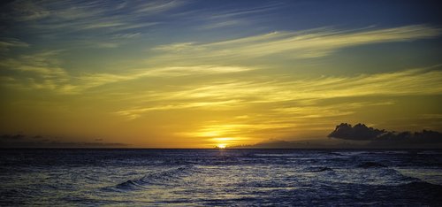 barbados  sunset  caribbean sea