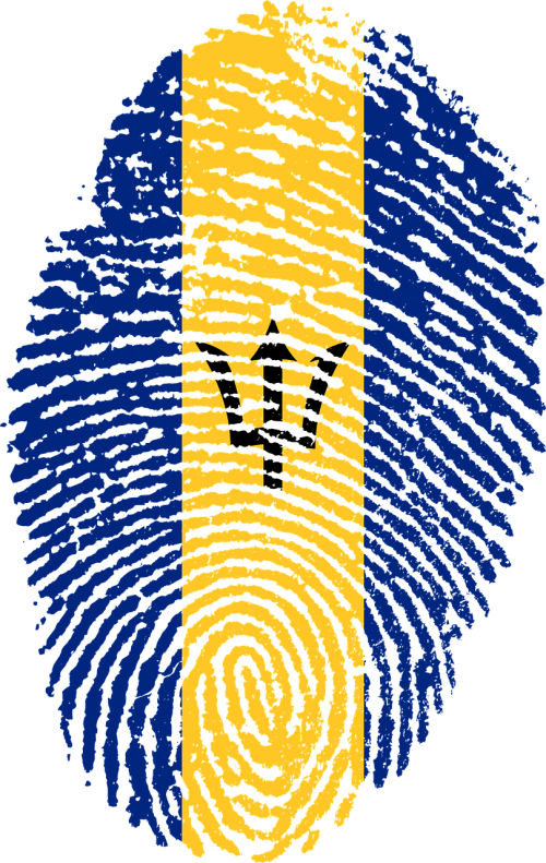 barbados flag fingerprint