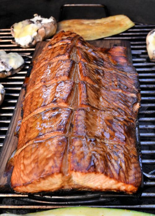 barbecue salmon stained
