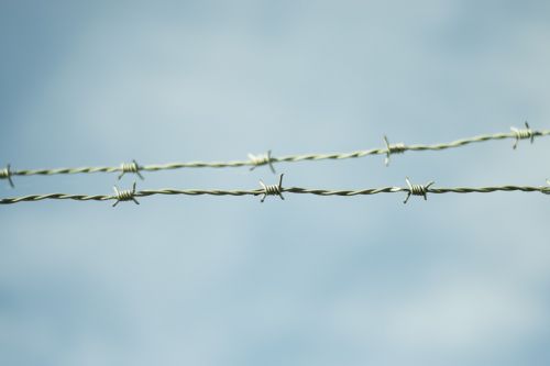 barbed wire fence himmel