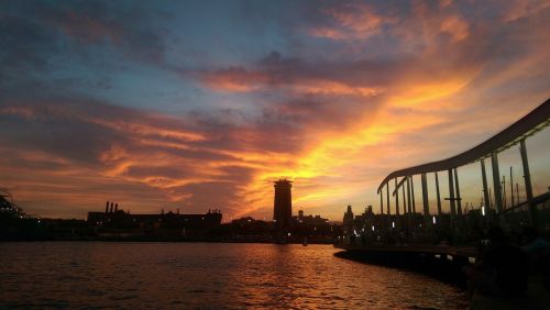 barcelona spain sunset