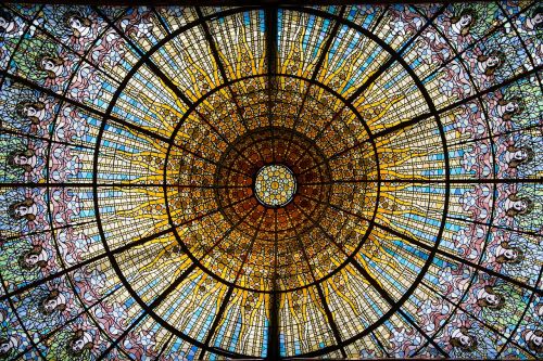 barcelona glass window stained glass