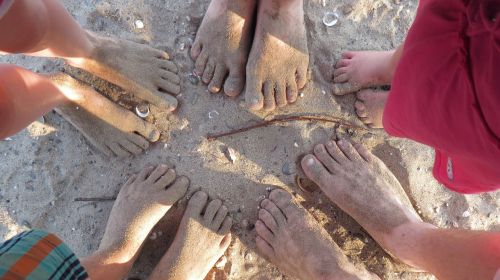 barefoot feet beach