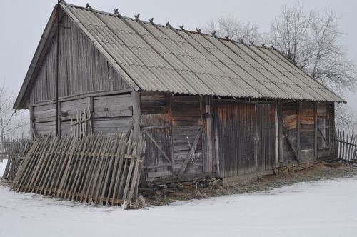 barn wood winter