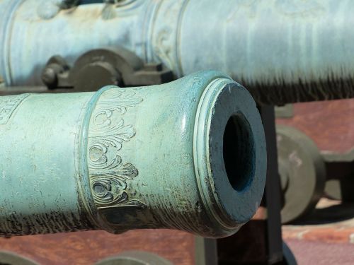 barrel of a gun gun bronze cannon