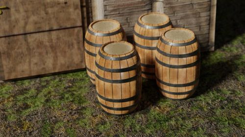 barrels wooden wood