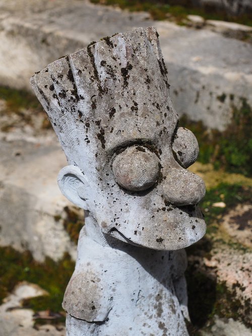 bart simpson  figure  stone figure