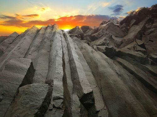 basalt bars sunset iceland