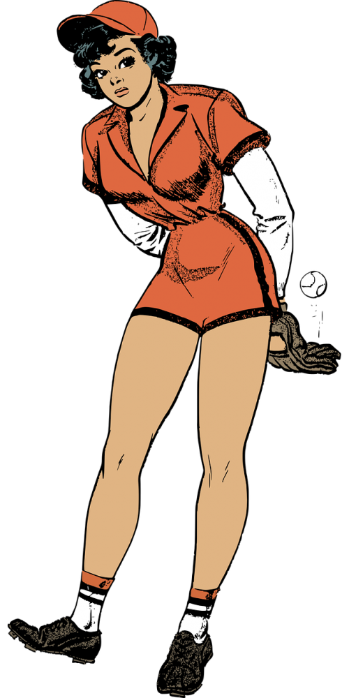 baseball female pinup