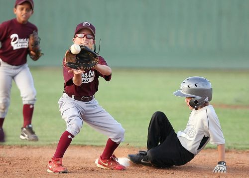 baseball action second base