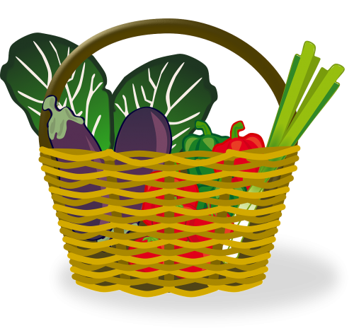 basket full vegetables