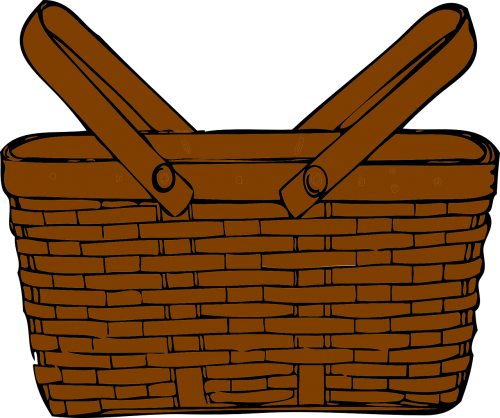 basket picnic brown