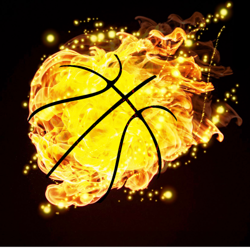 basketball ball fire