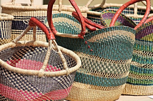 baskets  craft  sales stand