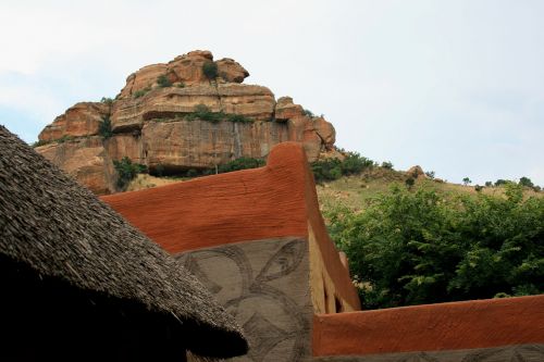 basotho village corner of building adobe