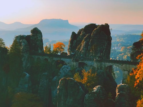 bastei  bridge  landscape