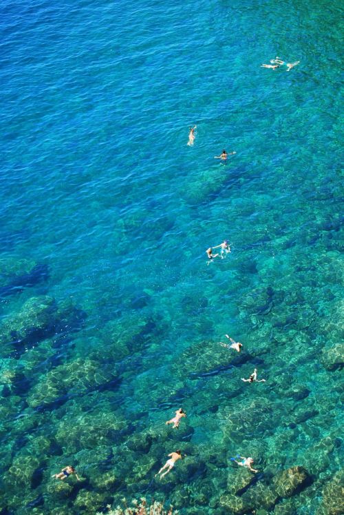 bathers water transparent