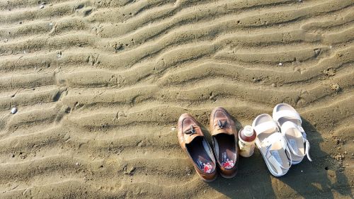 bathing beach sea shoes