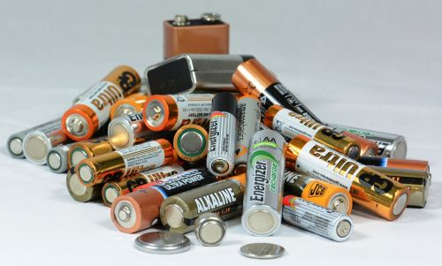 batteries mixed pile