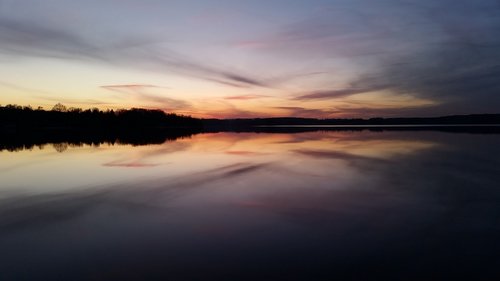 bautzen  reservoir  evening sky