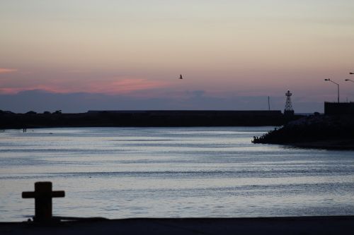 bay dusk water