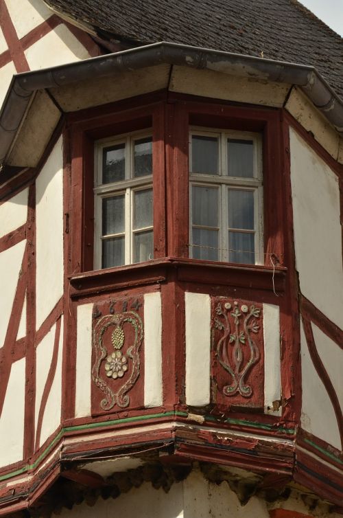 bay window timber-framed half-timbered house