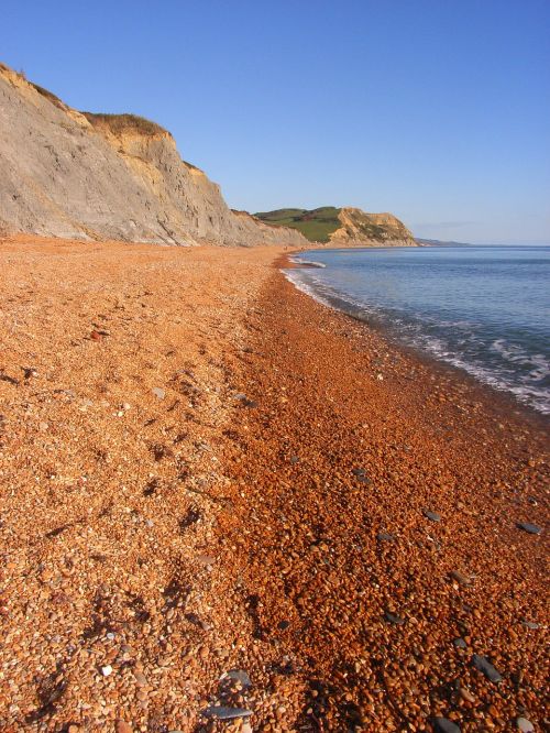 beach pebbles cliffs
