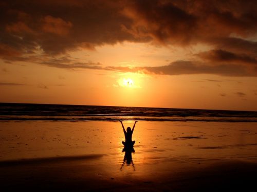 beach yoga meditation