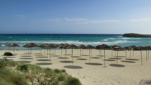 beach umbrellas sand