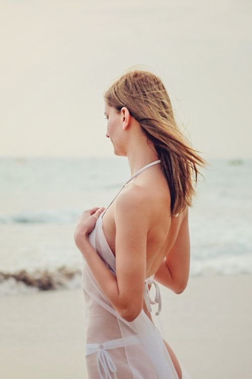 beach young woman holiday