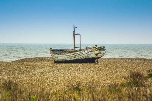 beach ship seascape