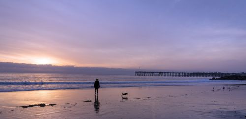 beach sunset woman