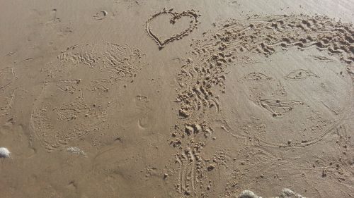 beach heart sand