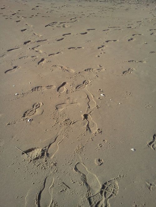 beach sand footprints