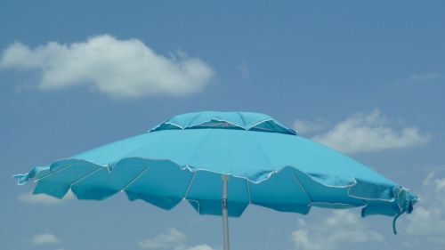 beach umbrella sky