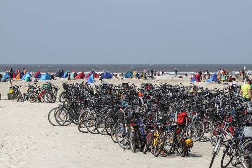 beach bicycles sand beach