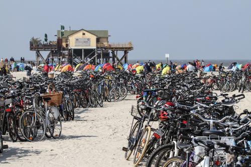 beach bicycles sand beach