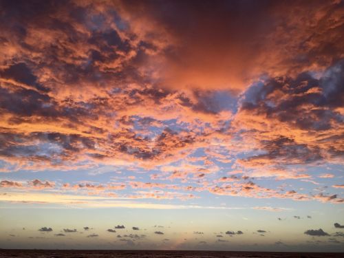 beach clouds evening red